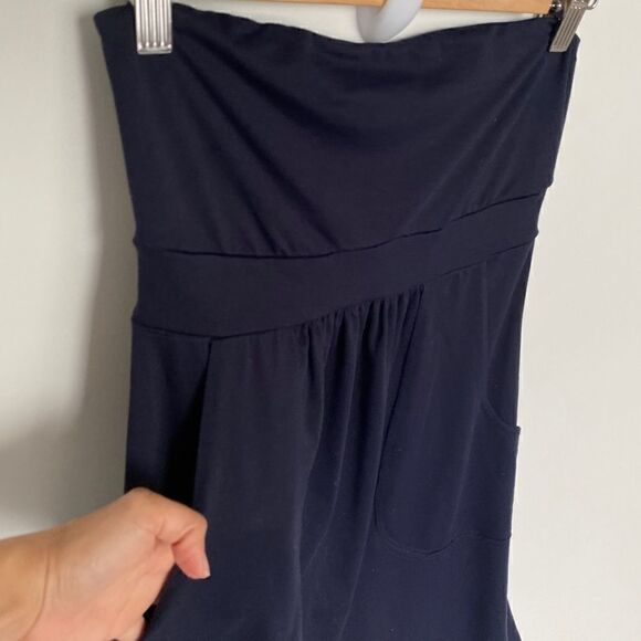 Susana Monaco Strapless Dress With Pockets in Navy Blue - Picture 4 of 7